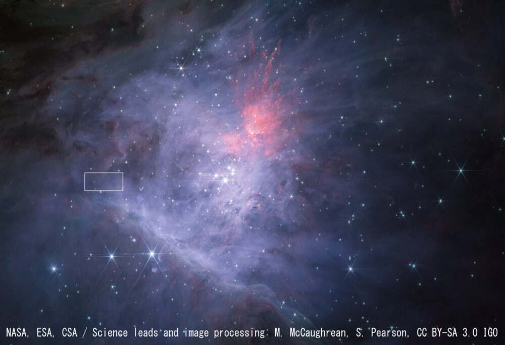 NIRCam短波長チャンネルのオリオン大星雲