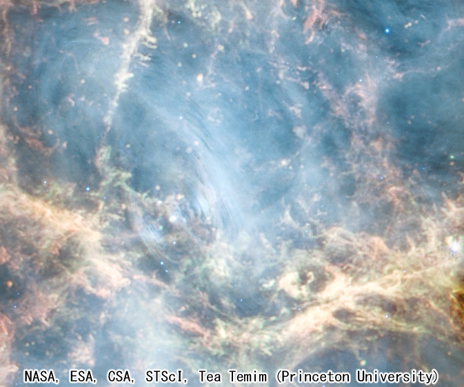 かに星雲 (NIRCam および MIRI 画像)